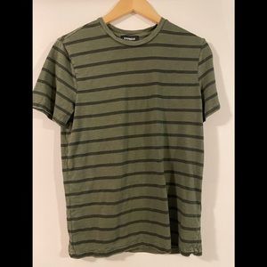 Express Men’s Green Striped Shirt